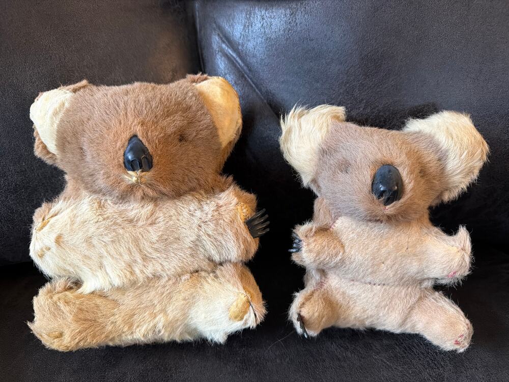 Vintage 1960s/1970s Real Fur Koala Bear Plush Souvenir Lot Handmade Australia
